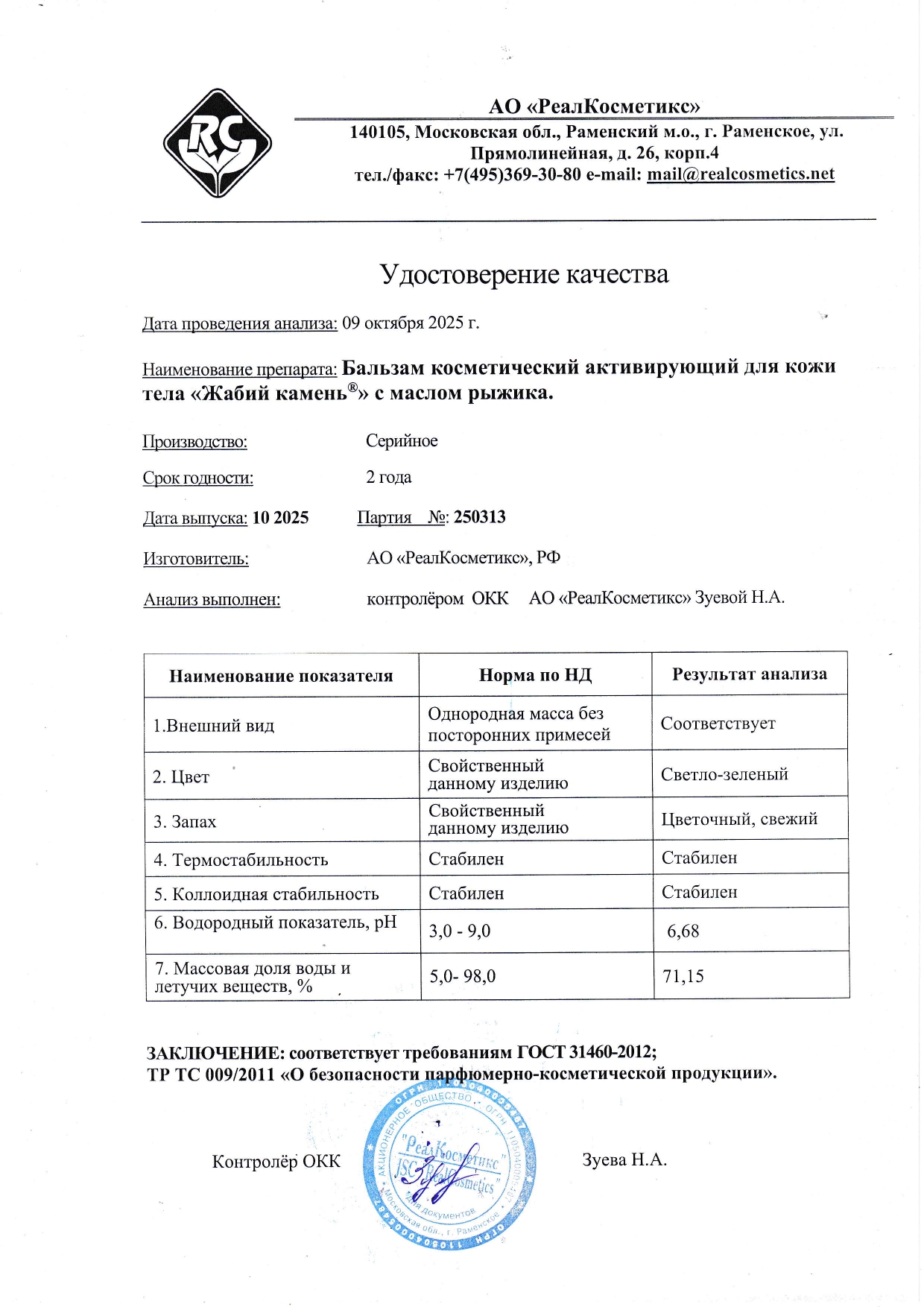 Паспорт №250313